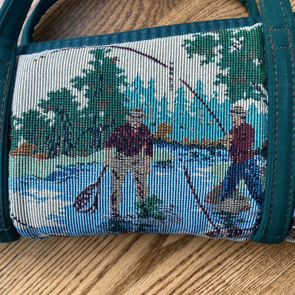 Vintage needlepoint hunting soft gun case outdoorsman fishing gorpcore - Picture 8 of 16